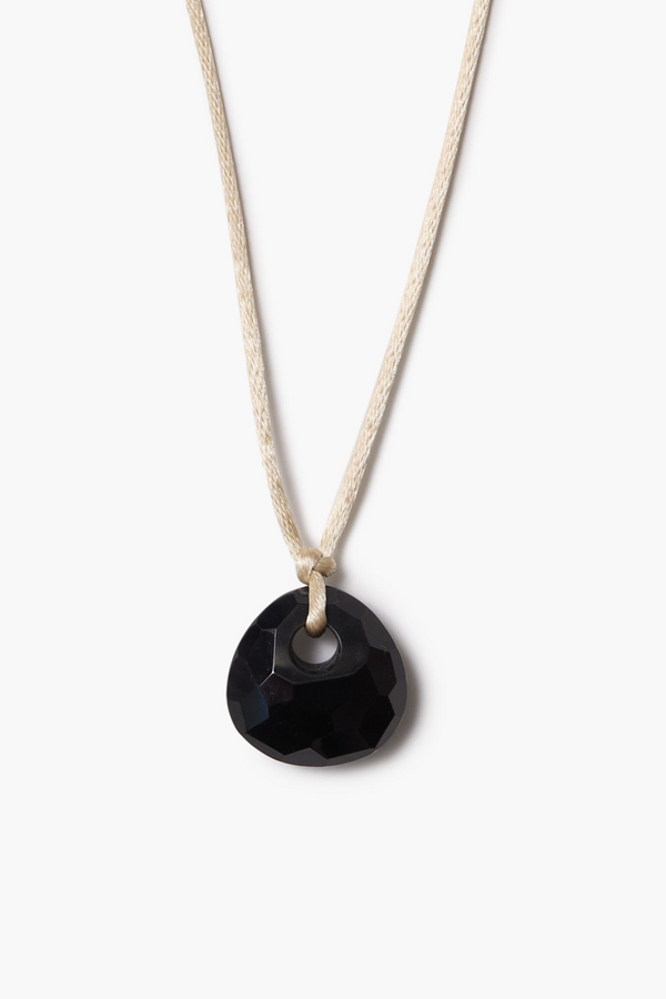 Trapeze Cord Pendant Necklace Onyx
