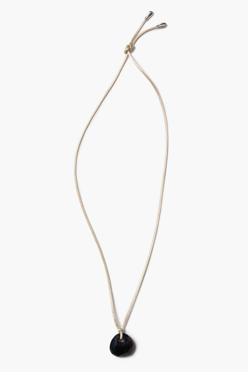 Trapeze Cord Pendant Necklace Onyx