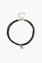 Serpentine Cord Necklace Blue Topaz