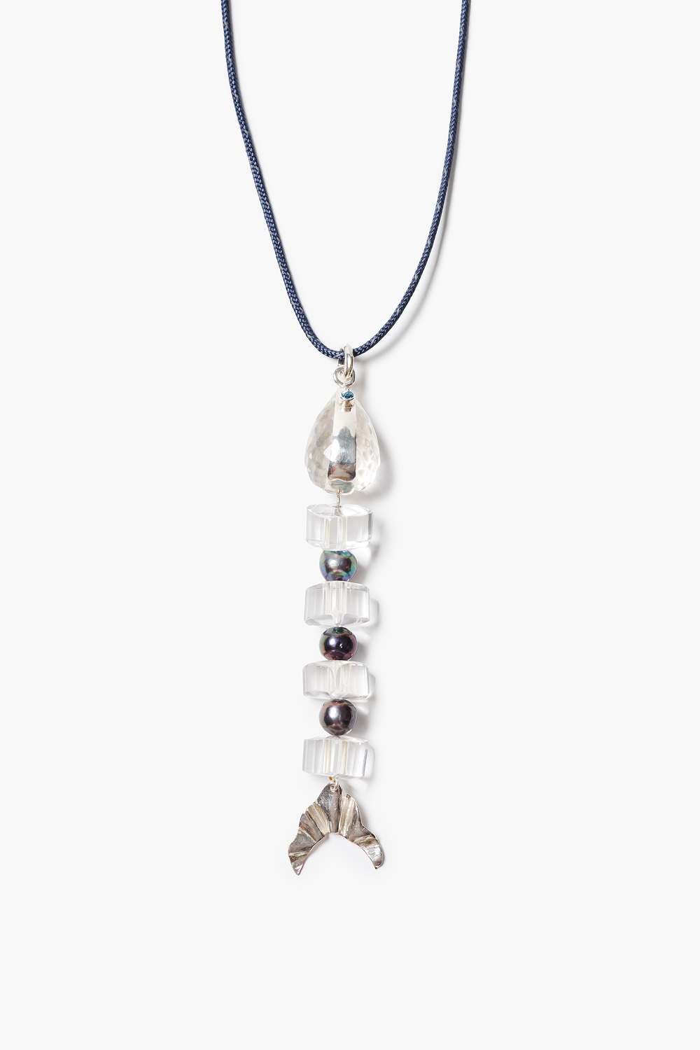 Fishbone Paracord Necklace Clear Quartz