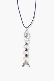 Fishbone Paracord Necklace Clear Quartz