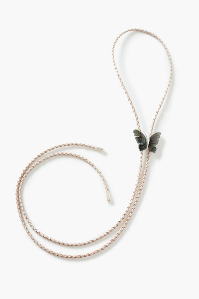 Butterfly Bolo Tie Necklace Labradorite