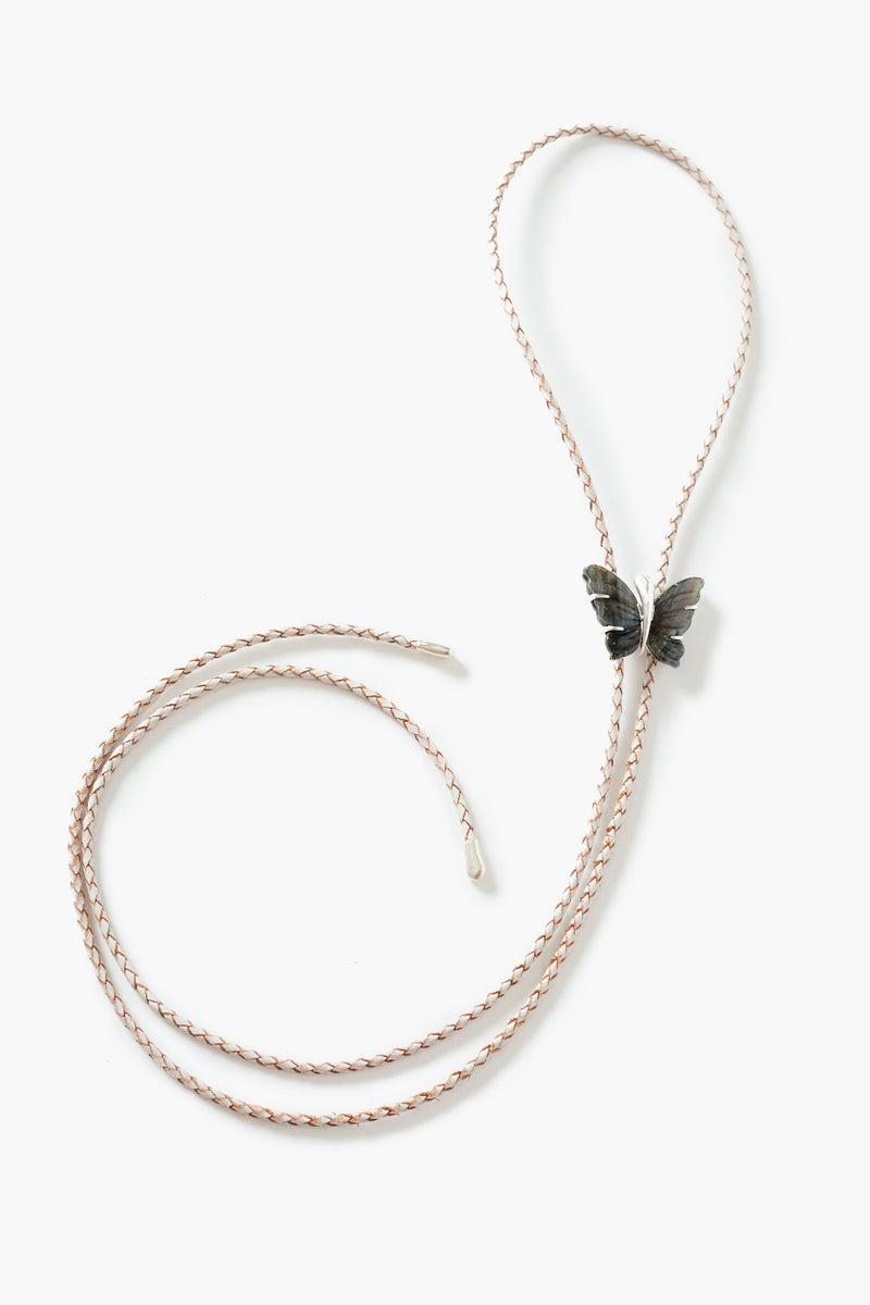 Butterfly Bolo Tie Necklace Labradorite
