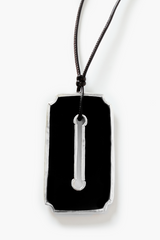 Padlock Cord Necklace Black