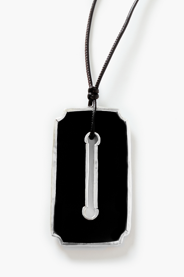 Padlock Cord Necklace Black