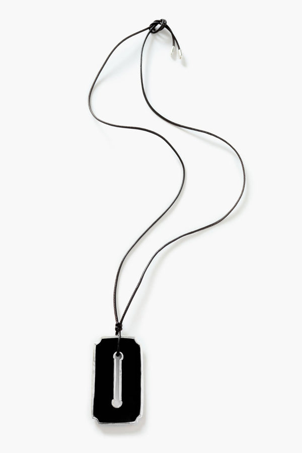 Padlock Cord Necklace Black