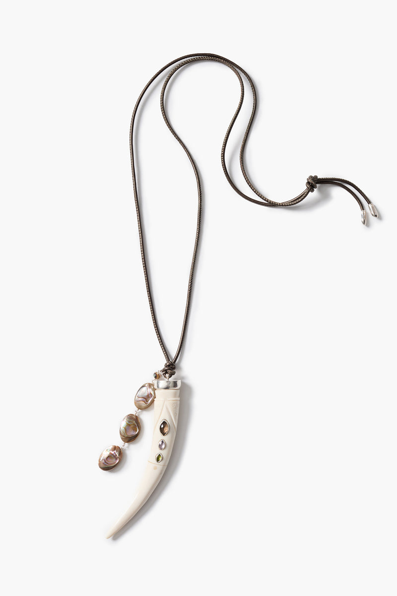 Tusk Charm Necklace Abalone