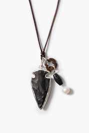 Arrowhead Charm Necklace Black