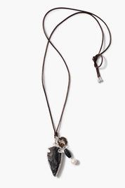 Arrowhead Charm Necklace Black