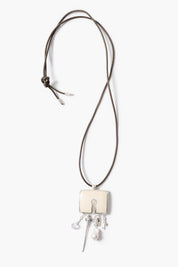 Lock Charm Necklace White Bone