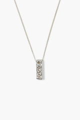 Bar Diamond Necklace Silver