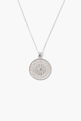 Custom Diamond Zodiac Coin Necklace Silver