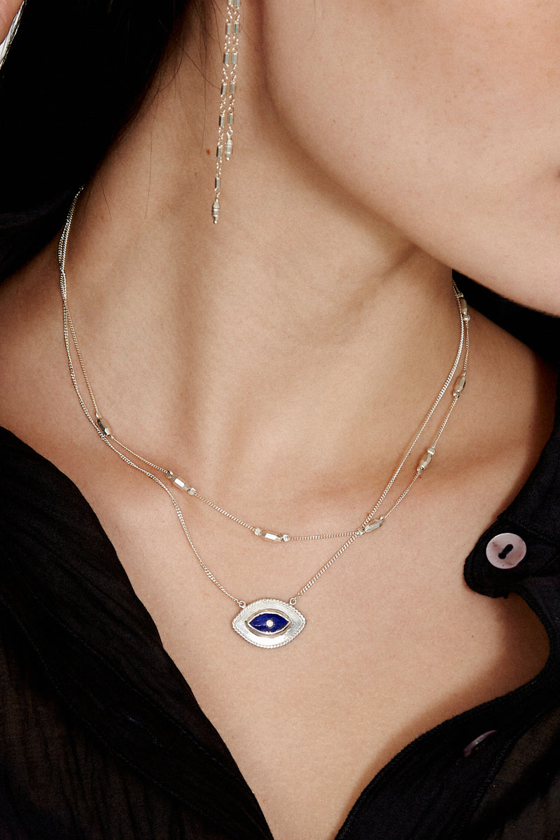 Mariya Evil Eye Necklace Lapis