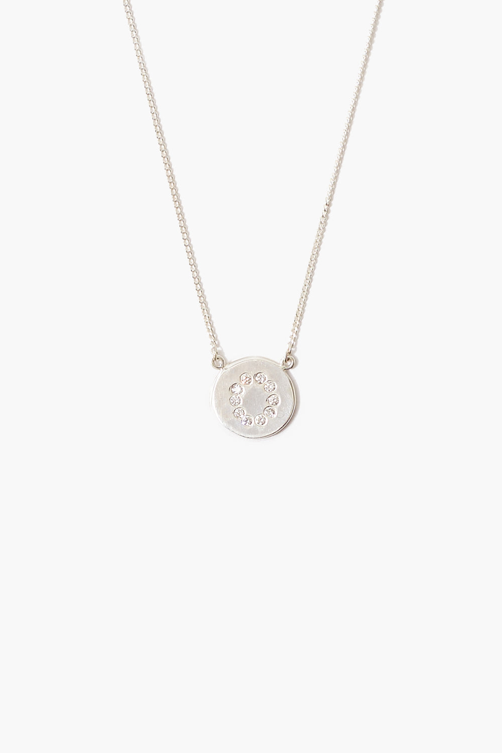Diamond Initial Coin Necklace Silver – Chan Luu
