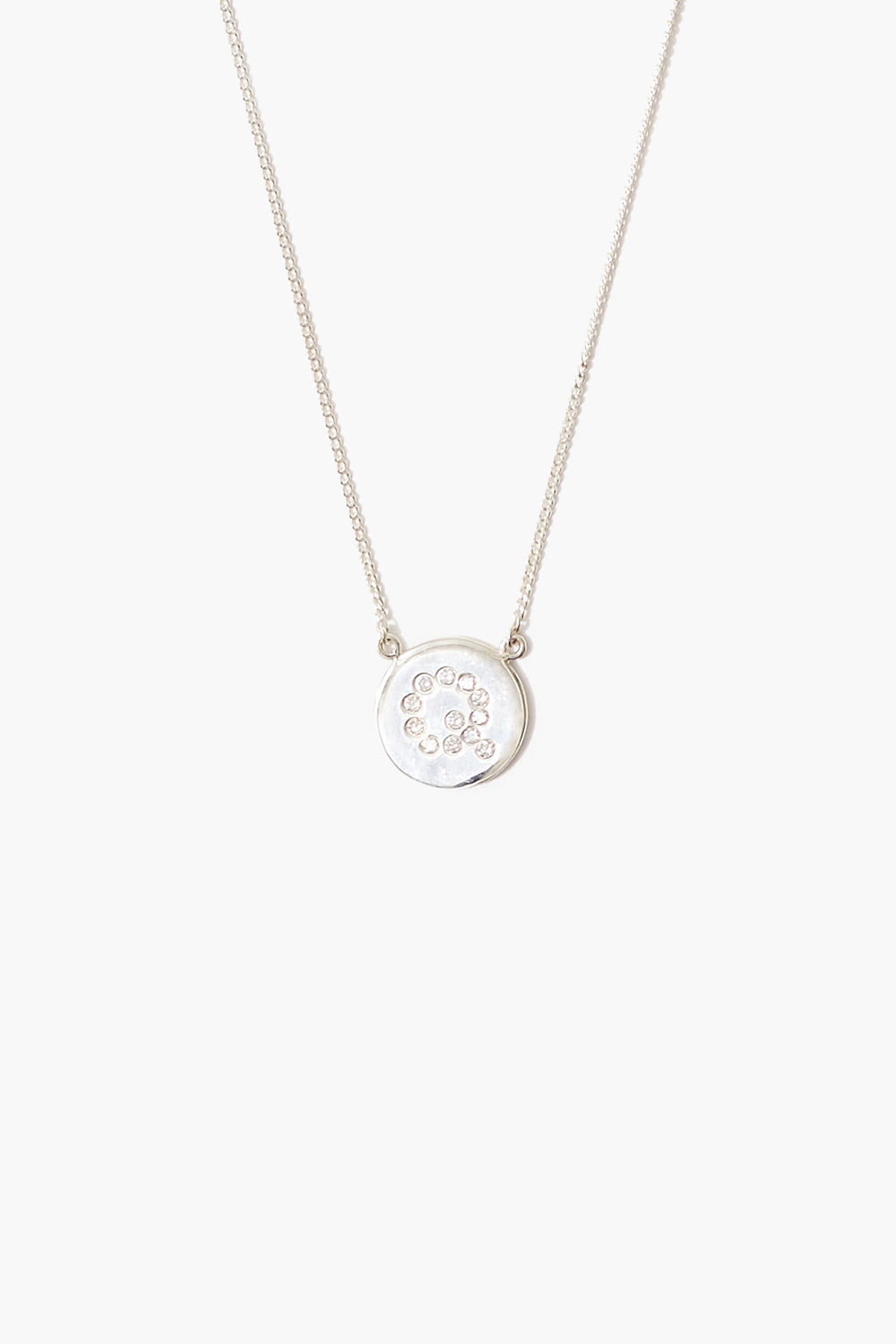 Diamond Initial Coin Necklace Silver – Chan Luu