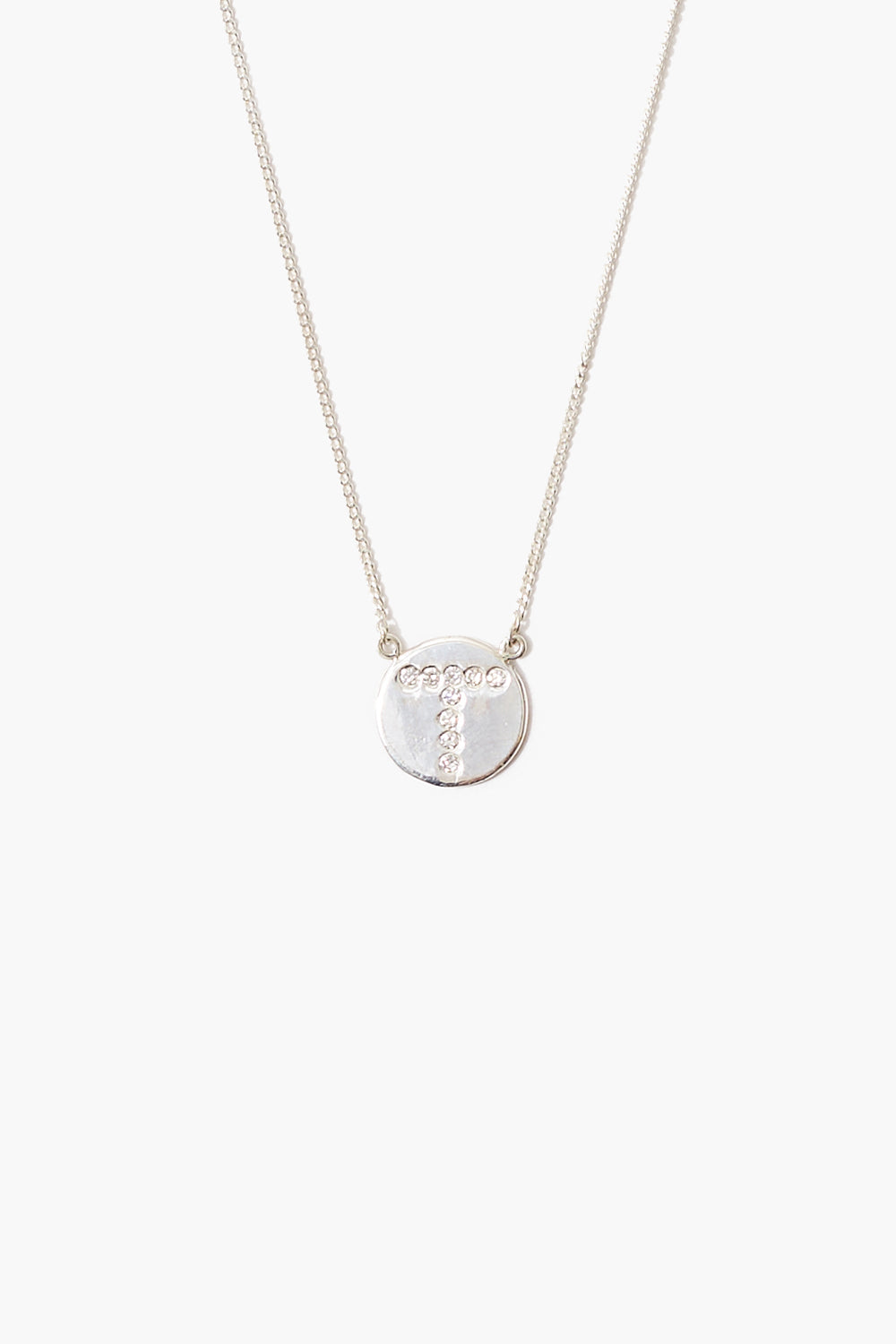 Diamond Initial Coin Necklace Silver – Chan Luu Diamond Initial Coin Necklace Silver – Chan Luu
