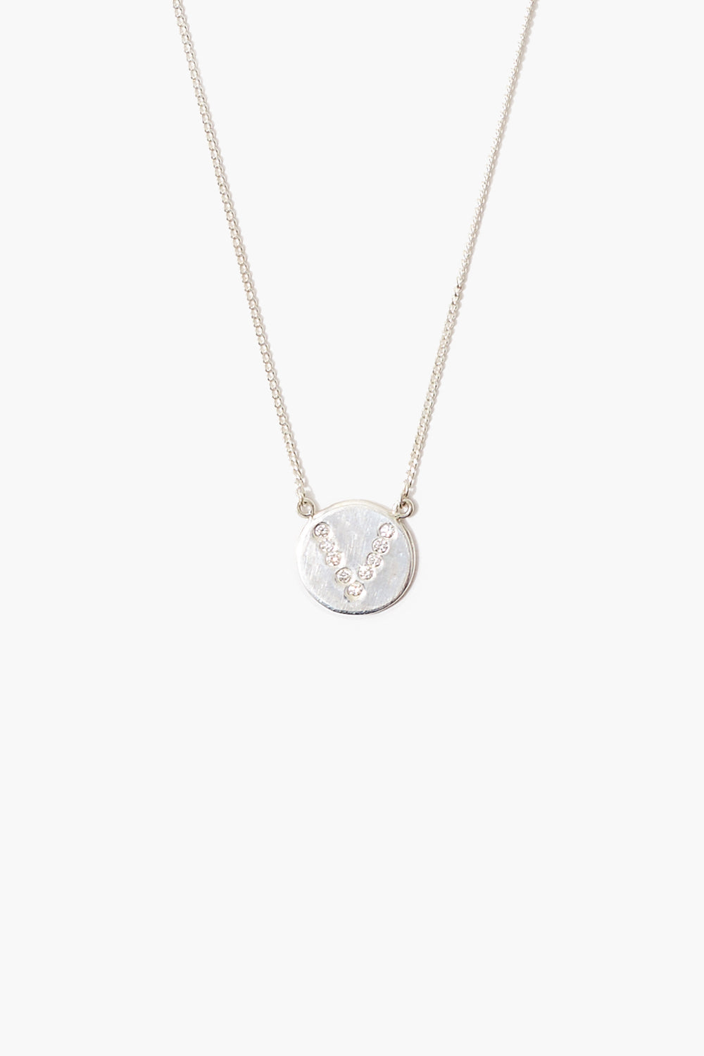 Diamond Initial Coin Necklace Silver – Chan Luu