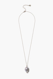 Diamond Baroque Necklace Grey Pearl