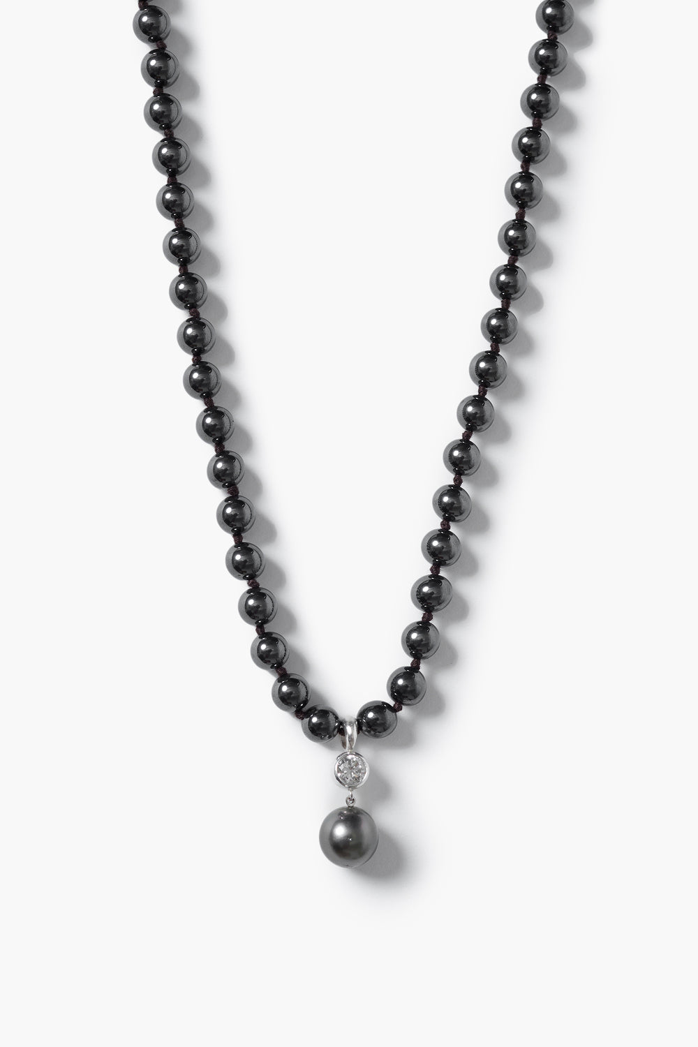 South Sea Knot Necklace Hematite