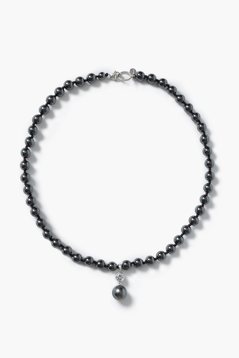 South Sea Knot Necklace Hematite