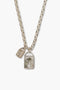 Double Lock Charm Necklace Silver
