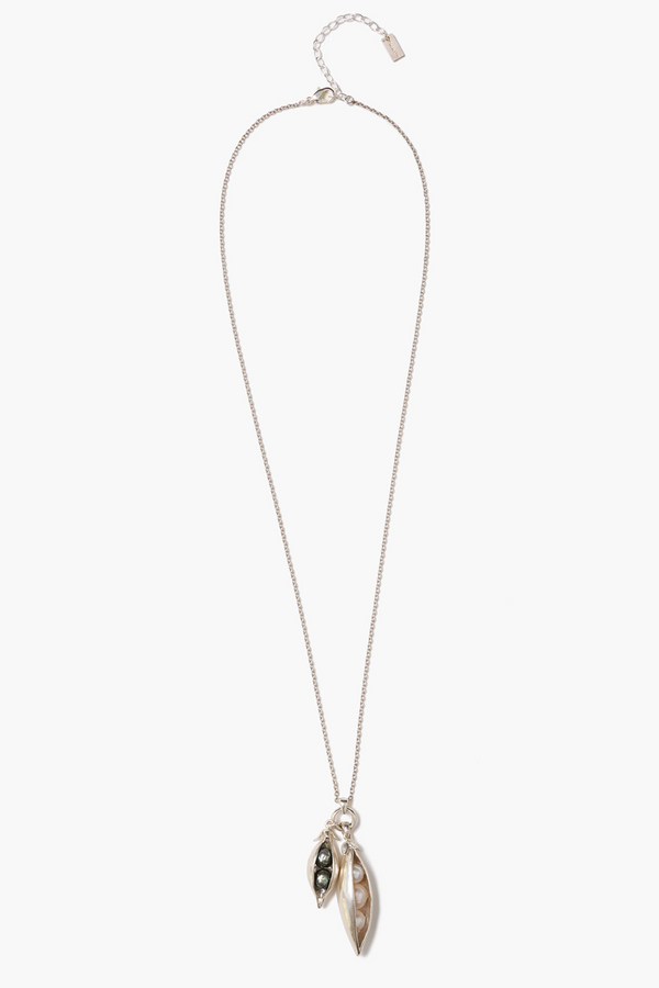 Peapod Duo Necklace Silver