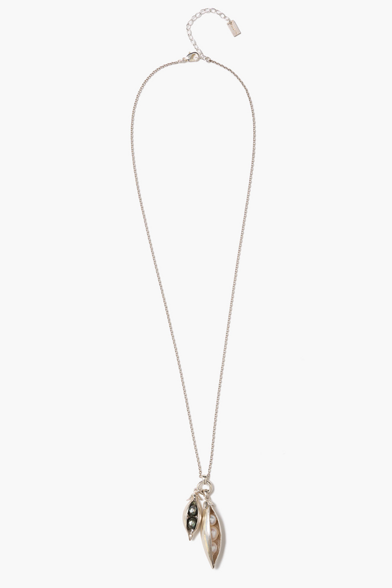 Peapod Duo Necklace Silver