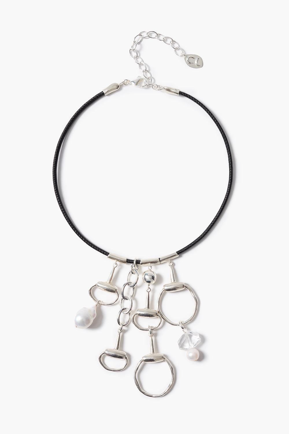 Horsebit Charm Necklace Silver