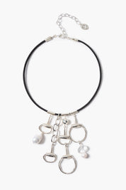 Horsebit Charm Necklace Silver