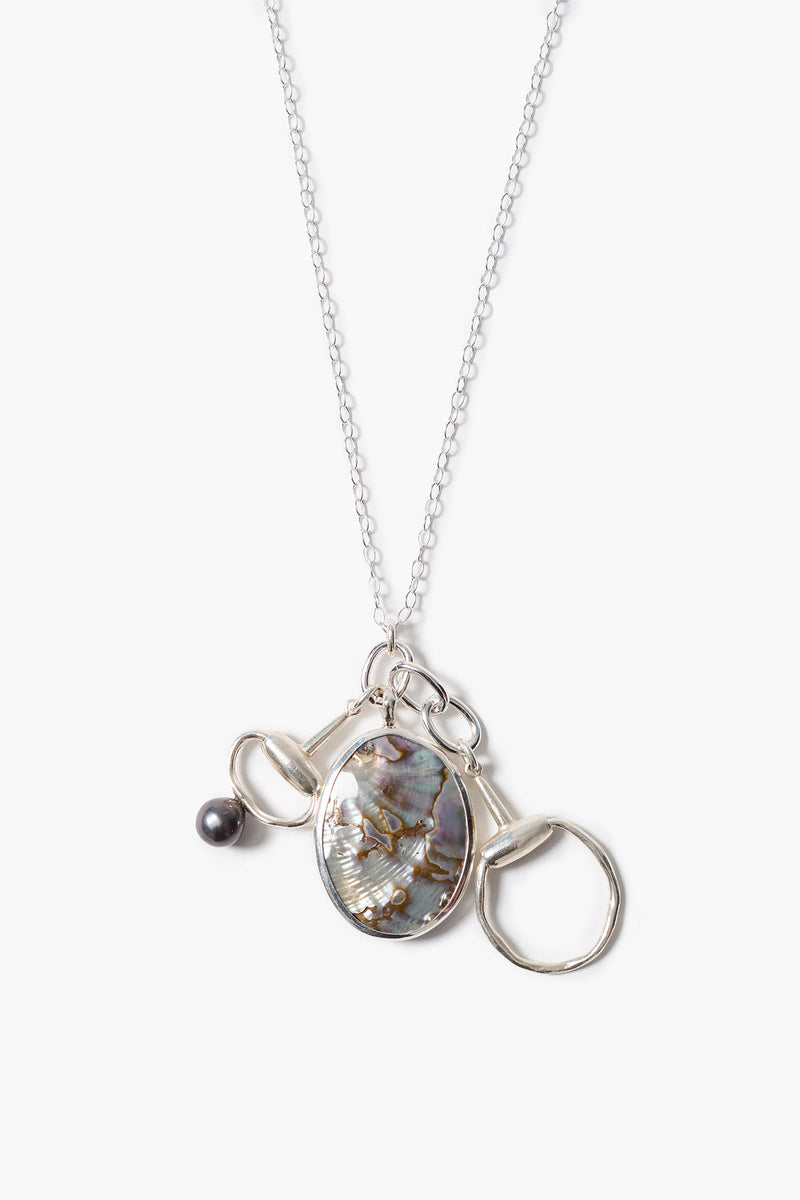 Horsebit Charm Necklace Abalone