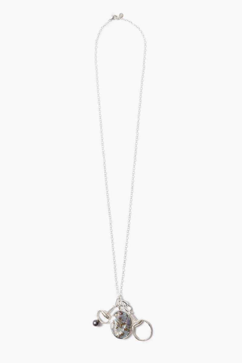 Horsebit Charm Necklace Abalone