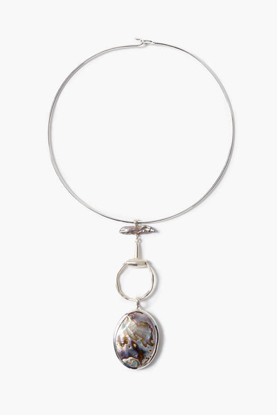 Horsebit Collar Necklace Abalone