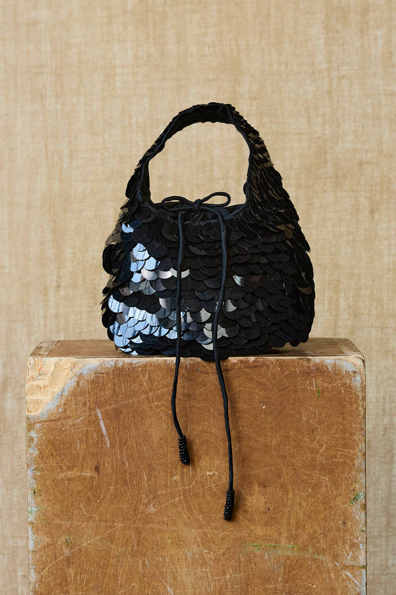 Fishscale Sequin Bag Black