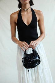 Fishscale Sequin Bag Black