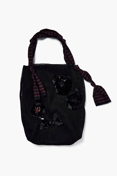 Mesh Net Sequin Tote Black