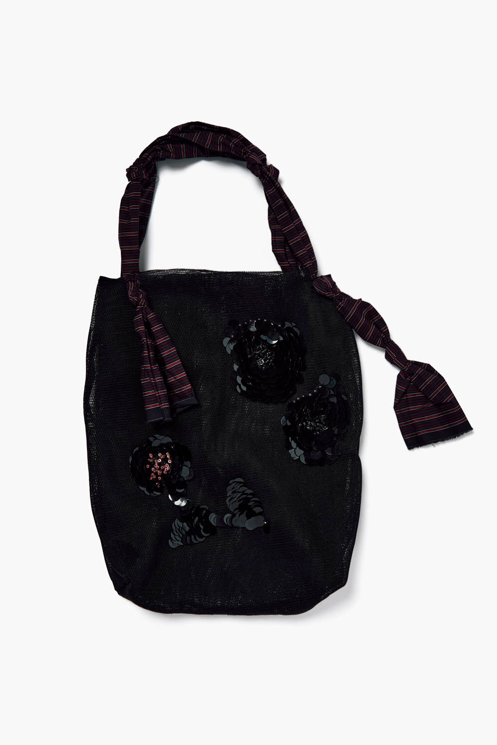 Mesh Net Sequin Tote Black