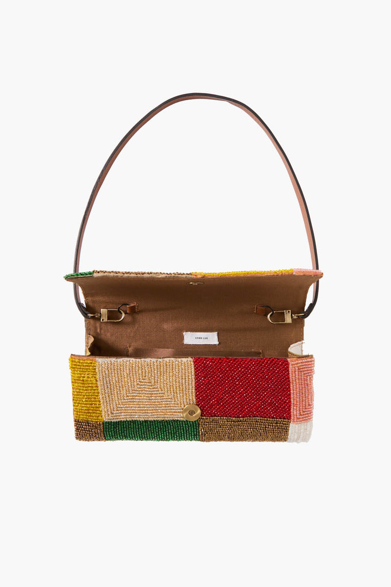 Beaded Silk Clutch Patchwork