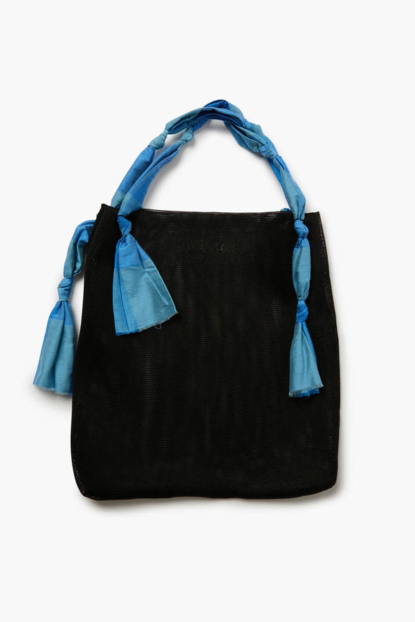 Mesh Net Tote Blue Check