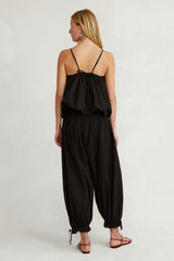 Balloon Poplin Top Caviar