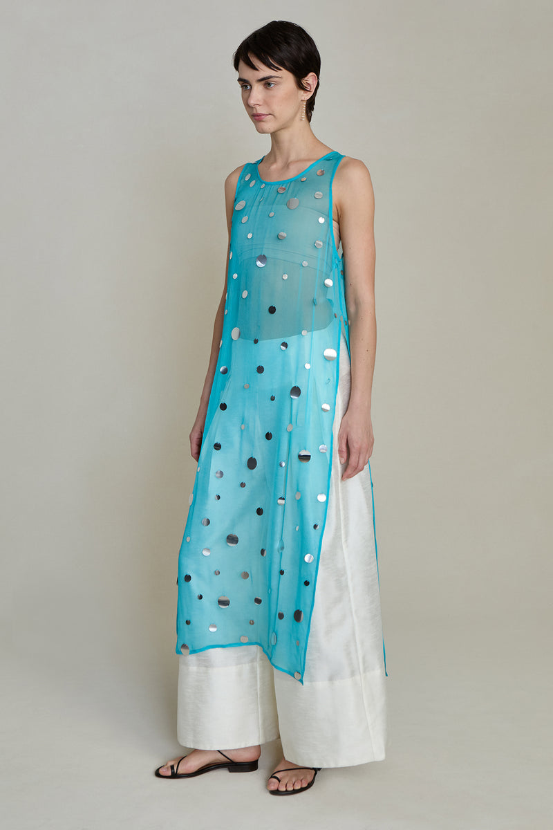Chloe Sequin Tunic Turquoise