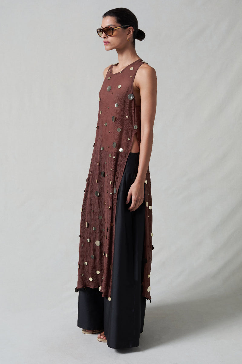 Chloe Sequin Tunic Walnut