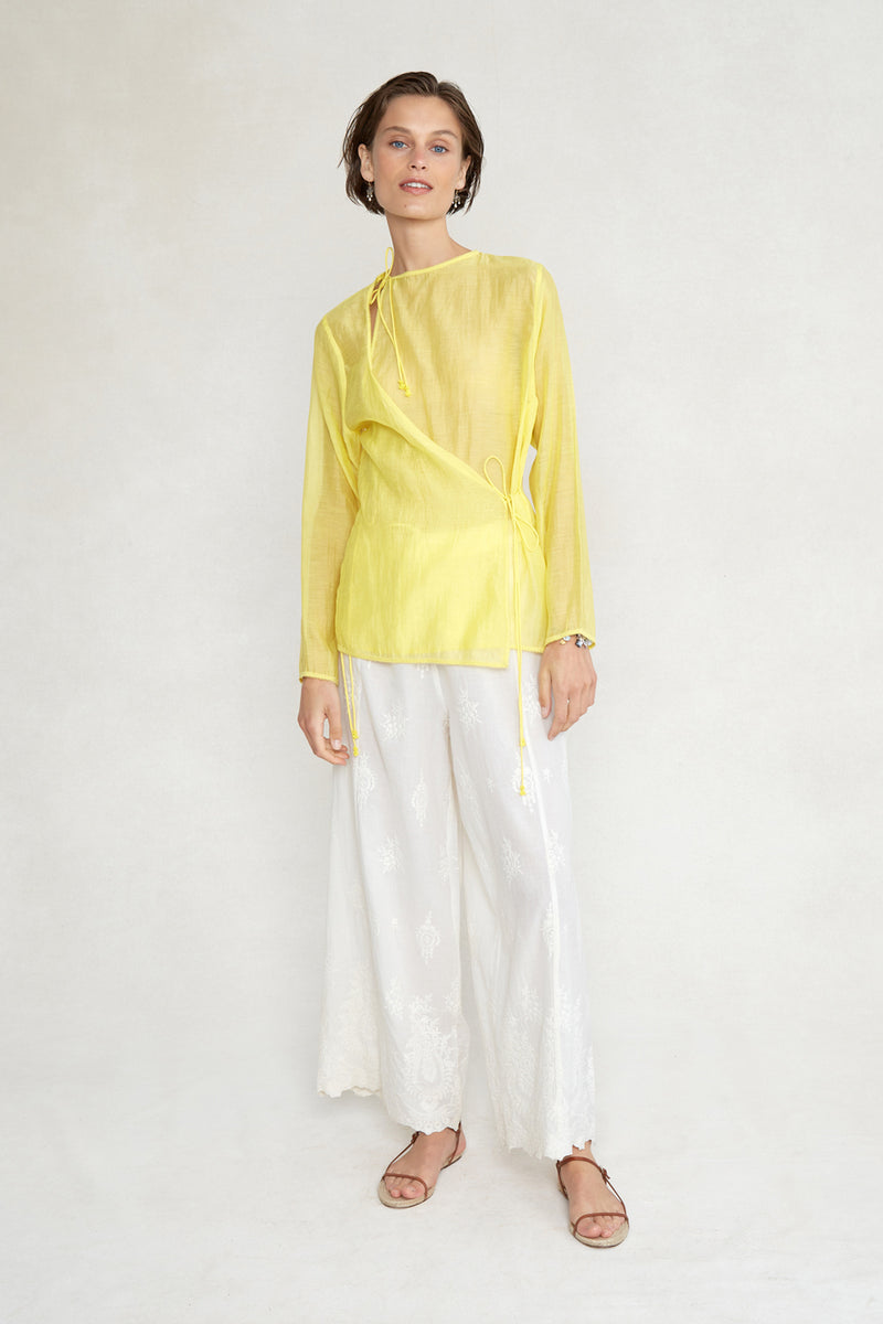 Heather Wrap Top Daffodil