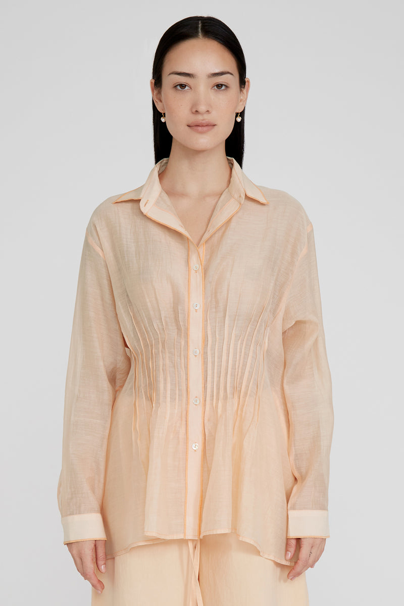 Allison Pintucked Blouse Apricot Ice