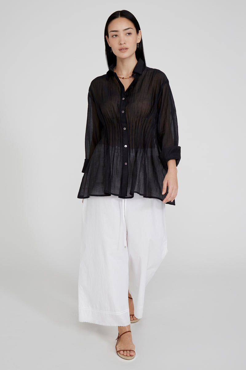 Allison Pintucked Blouse Caviar