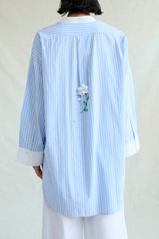 Falling Flower Tunic Blue Stripe