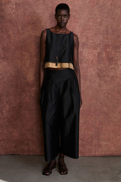 Gigi Silk Tank Top Black
