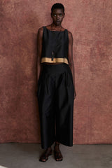 Gigi Silk Tank Top Black