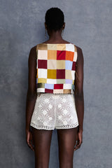 Gigi Silk Tank Top Patchwork
