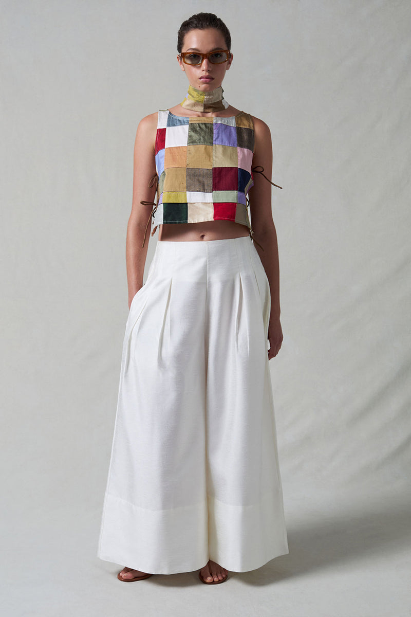 Gigi Silk Tank Top Patchwork