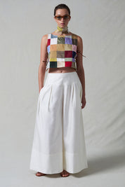 Gigi Silk Tank Top Patchwork